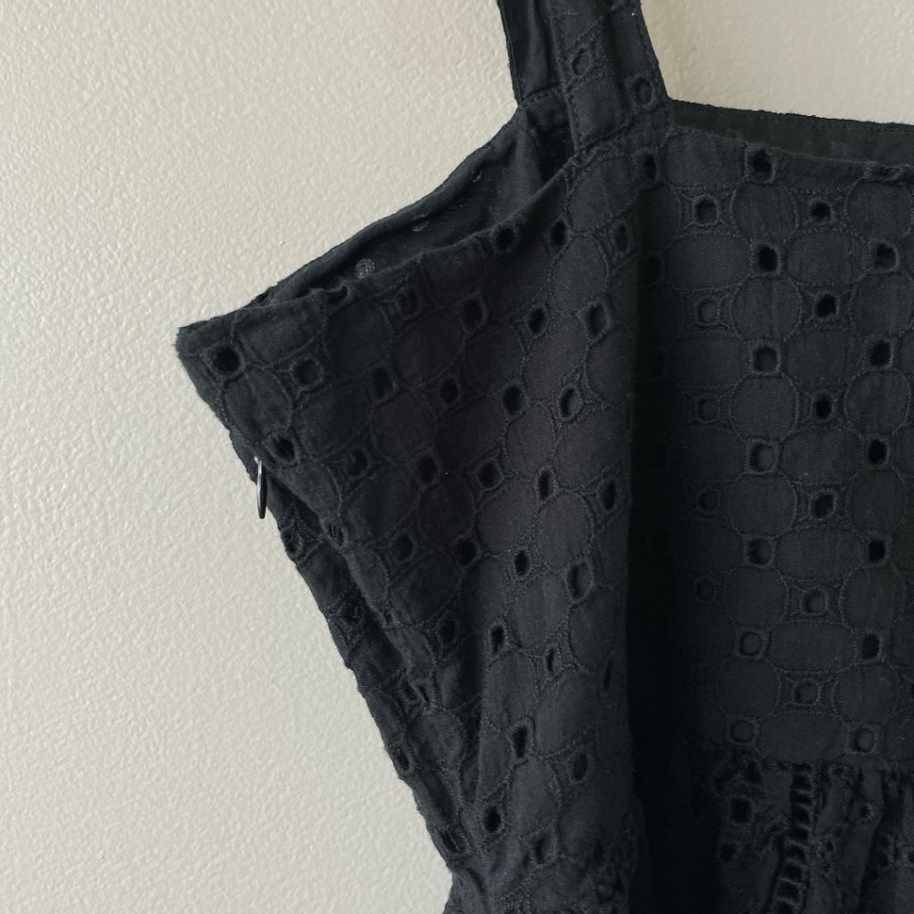 House of Harlow 1960 tank top with tie straps medium women's shirt eyelet black - Picture 9 of 13